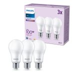 Mehrfachpackung 3x Philips Glühbirne LED E27 Birne Matt 13W 1521lm - 840 