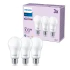 Mehrfachpackung 3x Philips Glühbirne LED E27 Birne Matt 13W 1521lm - 840 