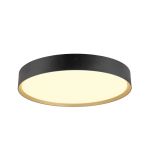 SLV Decona 42 Plafonnier Aluminium Noir Dorée Ronde 23W 2680lm - 930-940 CCT | IP44 - Meilleur Rendu De Couleur - Dimmable 
