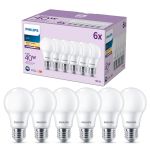 Lot 6x Philips Ampoule LED E27 Poire Dépolie 5W 470lm - 827 