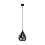 Eglo Suspension Luminaire Carlton 5 Échantillon Noir | IP20 - Convient pour 1x E27 