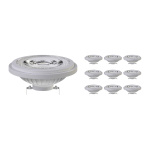 Lot 10x Spot LED G53 AR111 7.4W 450lm 24D - 930  | Meilleur Rendu De Couleur - Dimmable - Remplacement 50W